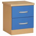 Better Home Cindy Faux Wood 2 Drawer Nightstand, Blue - 20 x 17 x 16 in. NTR-2D-Blu